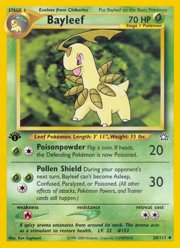 Bayleef (28/111) [Neo Genesis 1st Edition] - Dark Crystal Cards