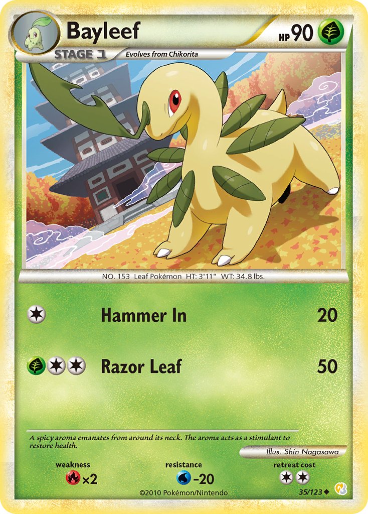 Bayleef (35/123) [HeartGold & SoulSilver: Base Set] - Dark Crystal Cards