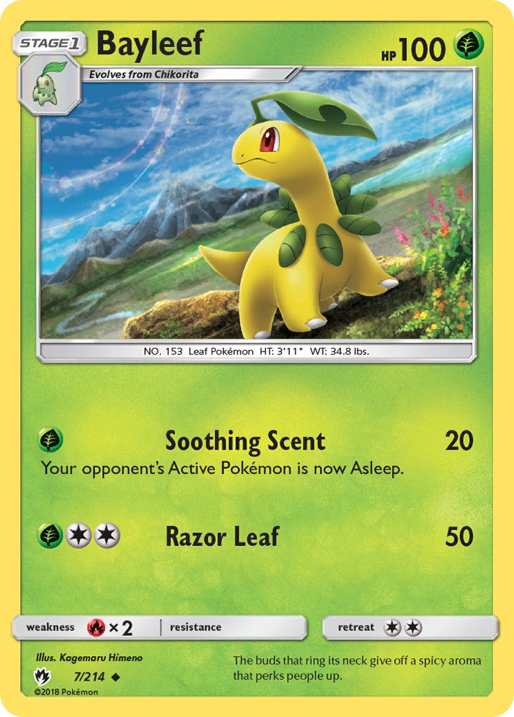 Bayleef (7/214) [Sun & Moon: Lost Thunder] - Dark Crystal Cards