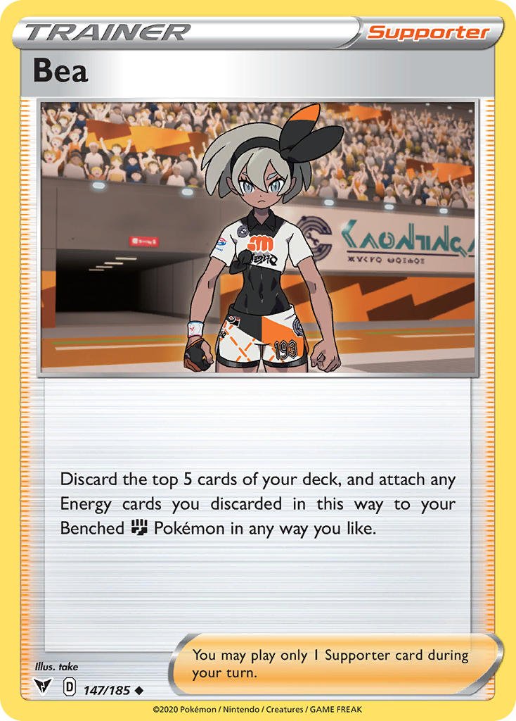 Bea (147/185) [Sword & Shield: Vivid Voltage] - Dark Crystal Cards