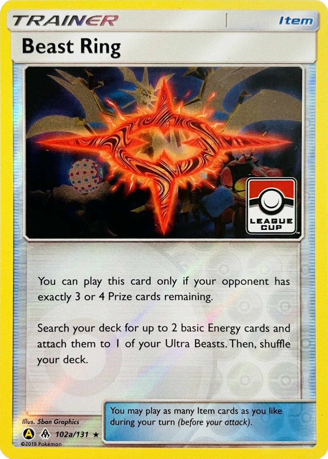 Beast Ring (102a/131) (League Promo) [Sun & Moon: Forbidden Light] - Dark Crystal Cards