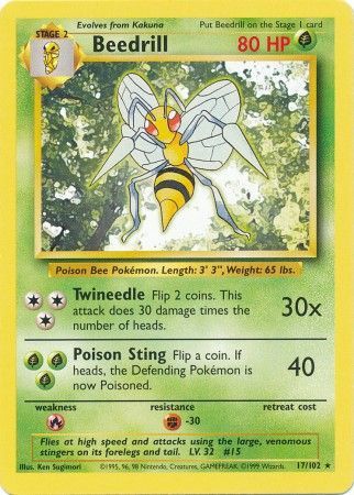 Beedrill (17/102) [Base Set Unlimited] - Dark Crystal Cards