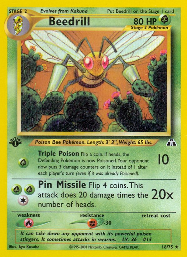 Beedrill (18/75) [Neo Discovery 1st Edition] - Dark Crystal Cards