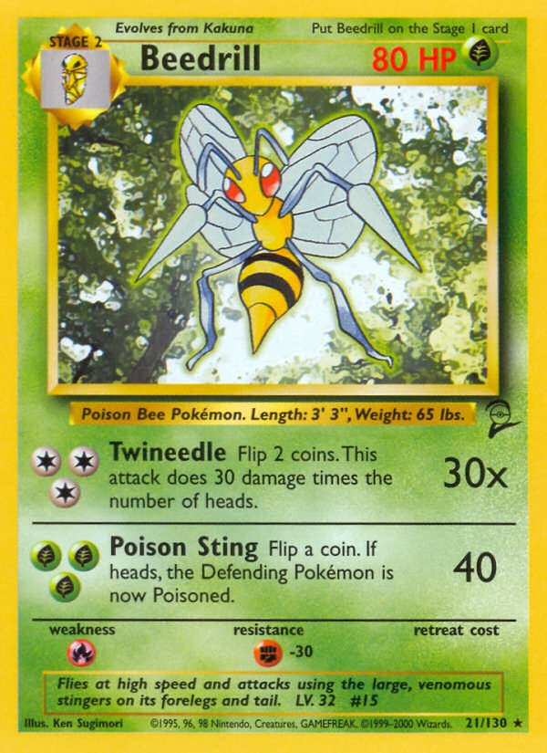 Beedrill (21/130) [Base Set 2] - Dark Crystal Cards