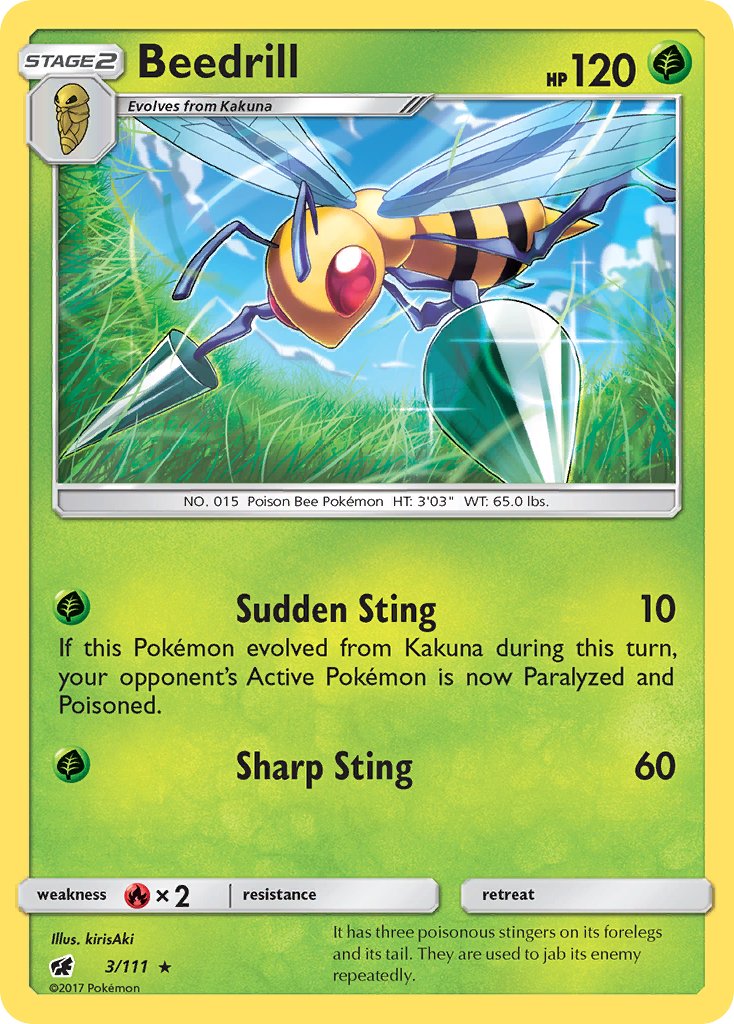 Beedrill (3/111) [Sun & Moon: Crimson Invasion] - Dark Crystal Cards