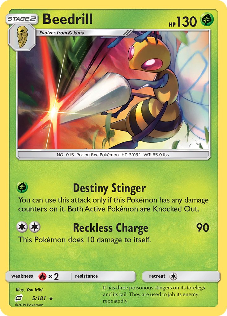 Beedrill (5/181) [Sun & Moon: Team Up] - Dark Crystal Cards