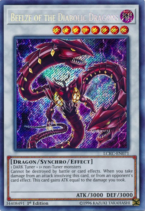 Beelze of the Diabolic Dragons [LCKC - EN071] Secret Rare - Dark Crystal Cards