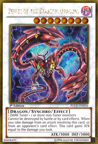 Beelze of the Diabolic Dragons [PGLD - EN016] Gold Secret Rare - Dark Crystal Cards