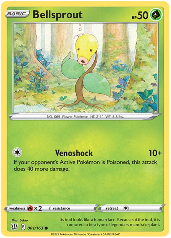 Bellsprout (001/163) [Sword & Shield: Battle Styles] - Dark Crystal Cards