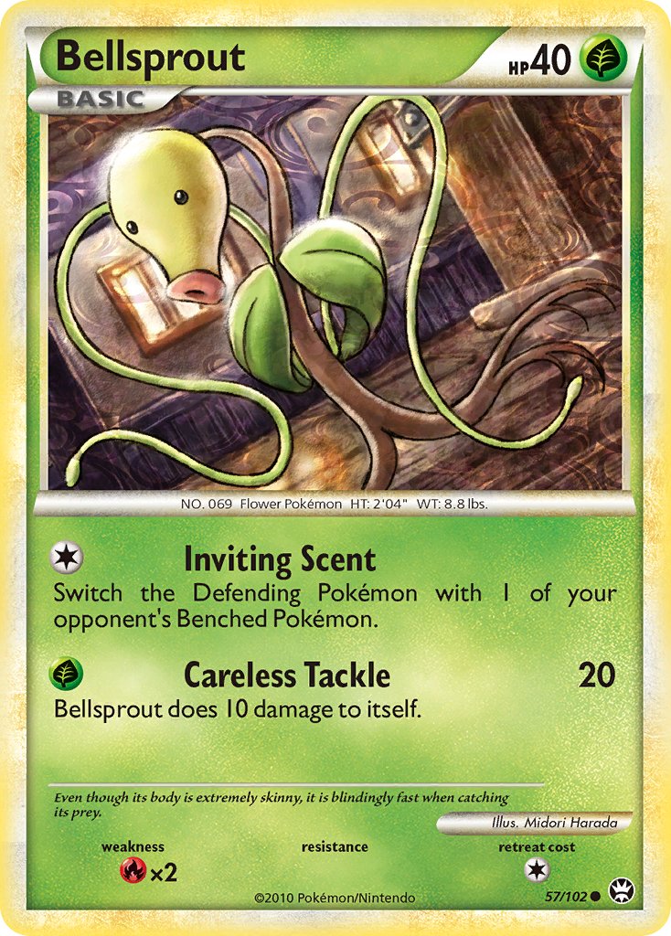 Bellsprout (57/102) [HeartGold & SoulSilver: Triumphant] - Dark Crystal Cards