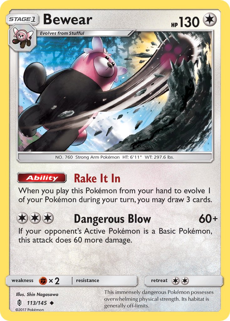 Bewear (113/145) [Sun & Moon: Guardians Rising] - Dark Crystal Cards