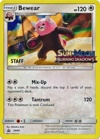 Bewear (SM49) (Staff Prerelease Promo) [Sun & Moon: Black Star Promos] - Dark Crystal Cards