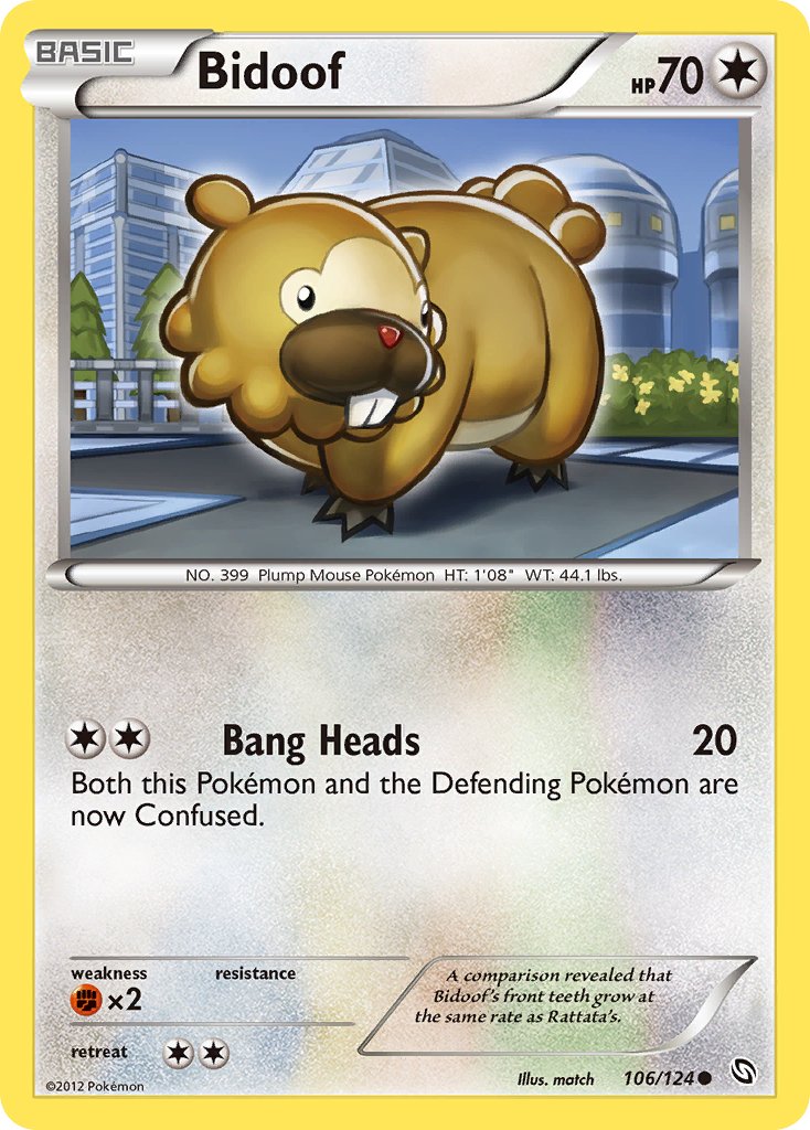 Bidoof (106/124) [Black & White: Dragons Exalted] - Dark Crystal Cards