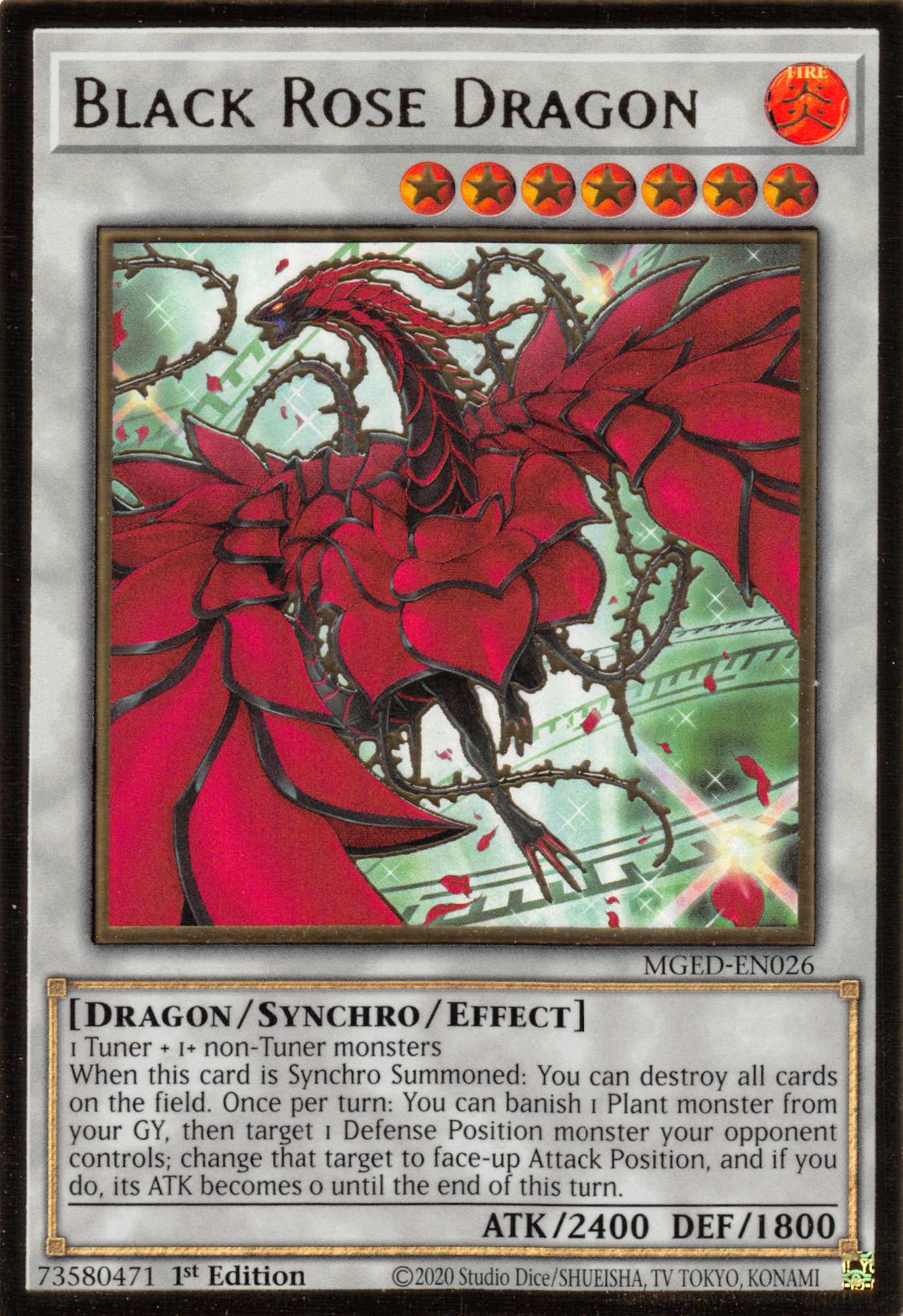 Black Rose Dragon (Alternate Art) [MGED - EN026] Gold Rare - Dark Crystal Cards