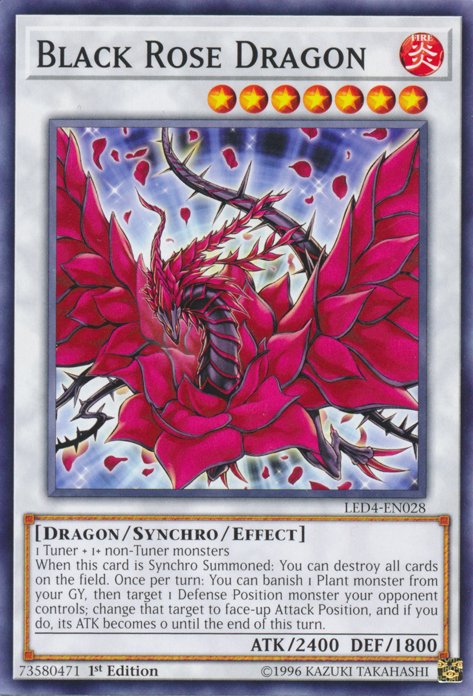 Black Rose Dragon [LED4 - EN028] Common - Dark Crystal Cards