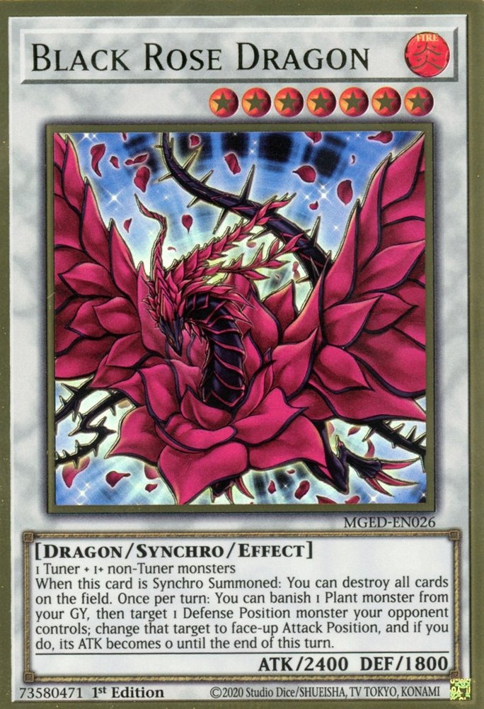 Black Rose Dragon [MGED - EN026] Gold Rare - Dark Crystal Cards