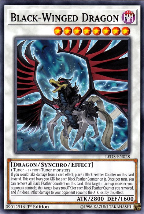 Black - Winged Dragon [LED3 - EN028] Common - Dark Crystal Cards