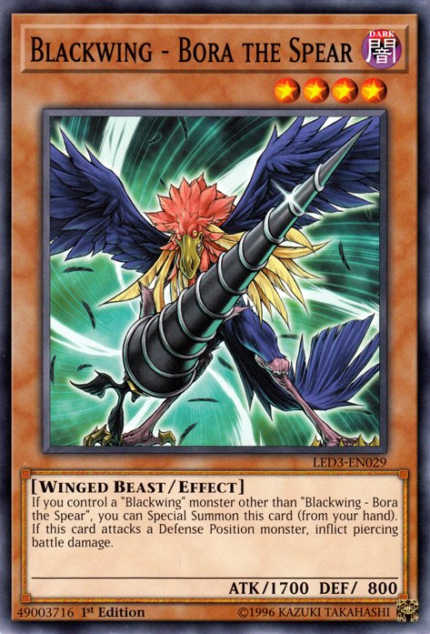 Blackwing - Bora the Spear [LED3 - EN029] Common - Dark Crystal Cards