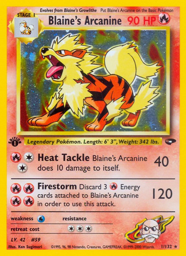 Blaine's Arcanine (1/132) [Gym Challenge 1st Edition] - Dark Crystal Cards