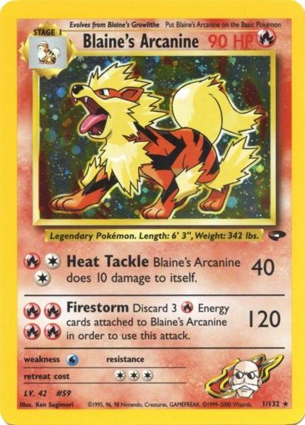 Blaine's Arcanine (1/132) [Gym Challenge Unlimited] - Dark Crystal Cards