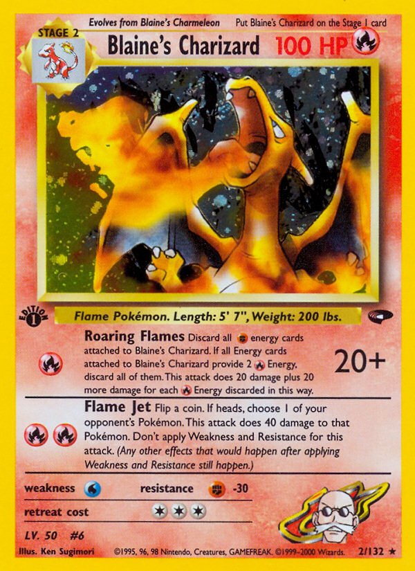 Blaine's Charizard (2/132) [Gym Challenge 1st Edition] - Dark Crystal Cards