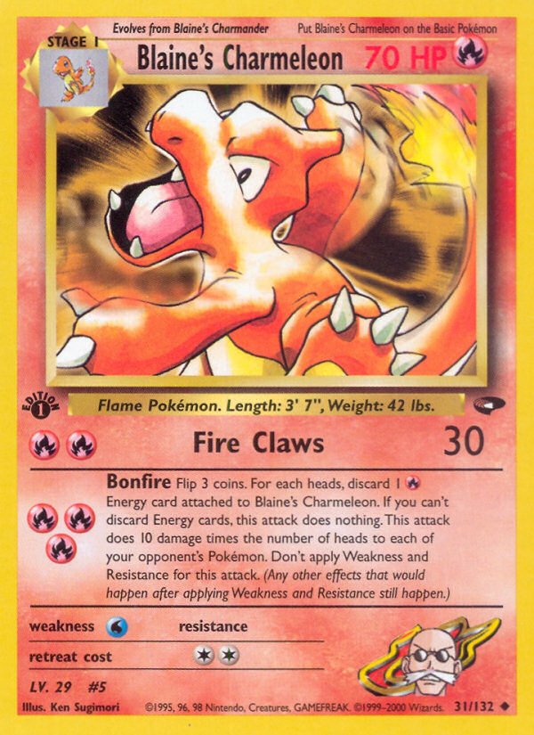 Blaine's Charmeleon (31/132) [Gym Challenge 1st Edition] - Dark Crystal Cards