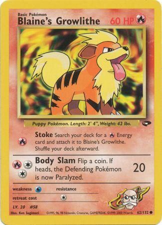 Blaine's Growlithe (62/132) [Gym Challenge Unlimited] - Dark Crystal Cards