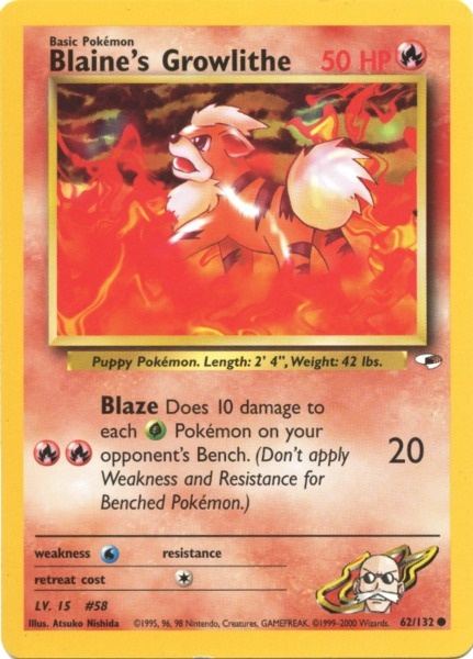 Blaine's Growlithe (62/132) [Gym Heroes Unlimited] - Dark Crystal Cards