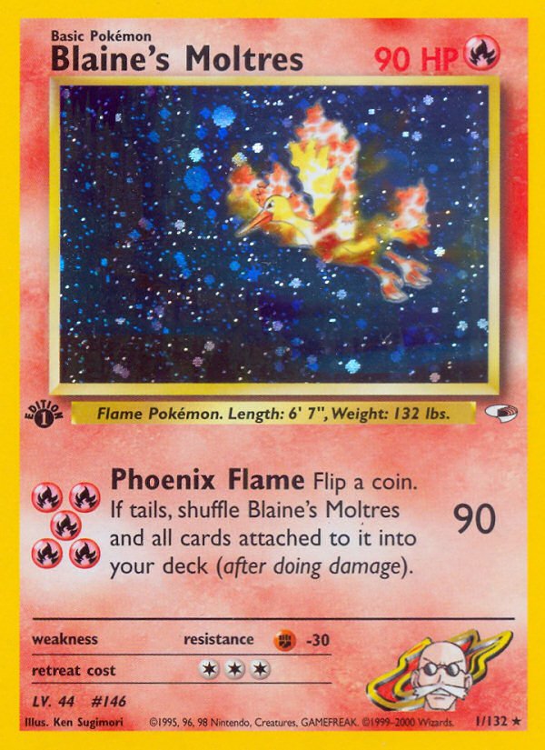 Blaine's Moltres (1/132) [Gym Heroes 1st Edition] - Dark Crystal Cards