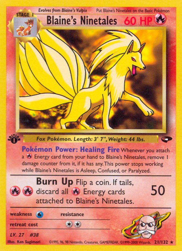 Blaine's Ninetales (21/132) [Gym Challenge 1st Edition] - Dark Crystal Cards