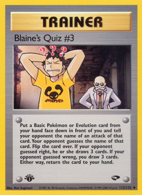 Blaine's Quiz #3 (112/132) [Gym Challenge 1st Edition] - Dark Crystal Cards