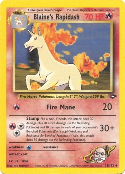 Blaine's Rapidash (33/132) [Gym Challenge Unlimited] - Dark Crystal Cards