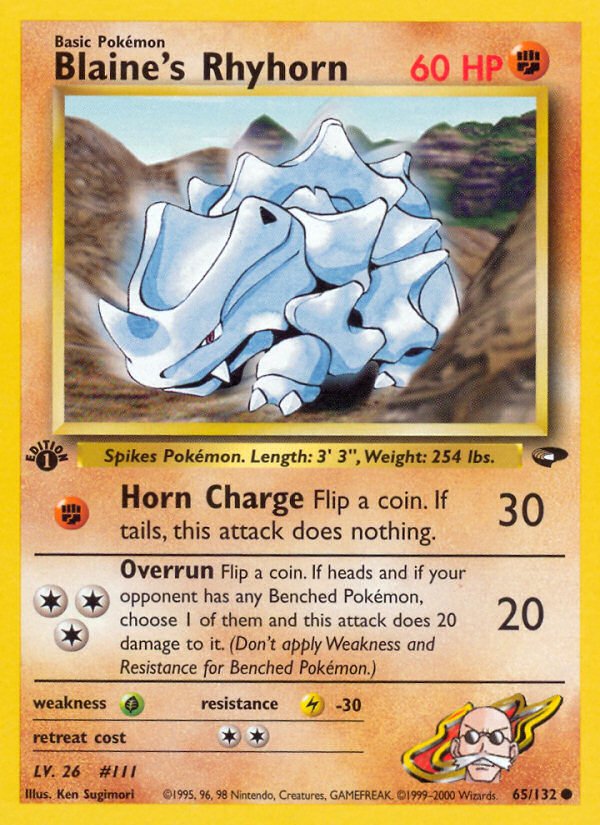 Blaine's Rhyhorn (65/132) [Gym Challenge 1st Edition] - Dark Crystal Cards