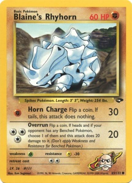 Blaine's Rhyhorn (65/132) [Gym Challenge Unlimited] - Dark Crystal Cards