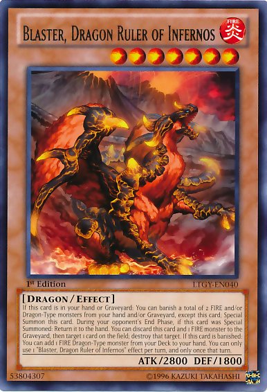 Blaster, Dragon Ruler of Infernos [LTGY - EN040] Rare - Dark Crystal Cards