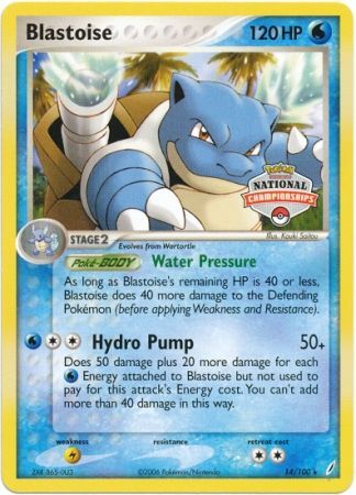 Blastoise (14/100) (National Championship Promo) [EX: Crystal Guardians] - Dark Crystal Cards