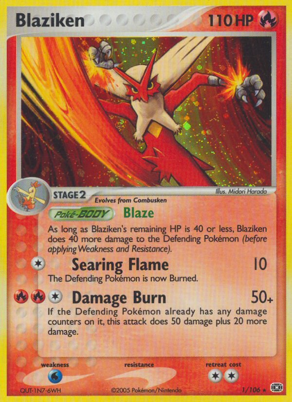 Blaziken (1/106) [EX: Emerald] - Dark Crystal Cards