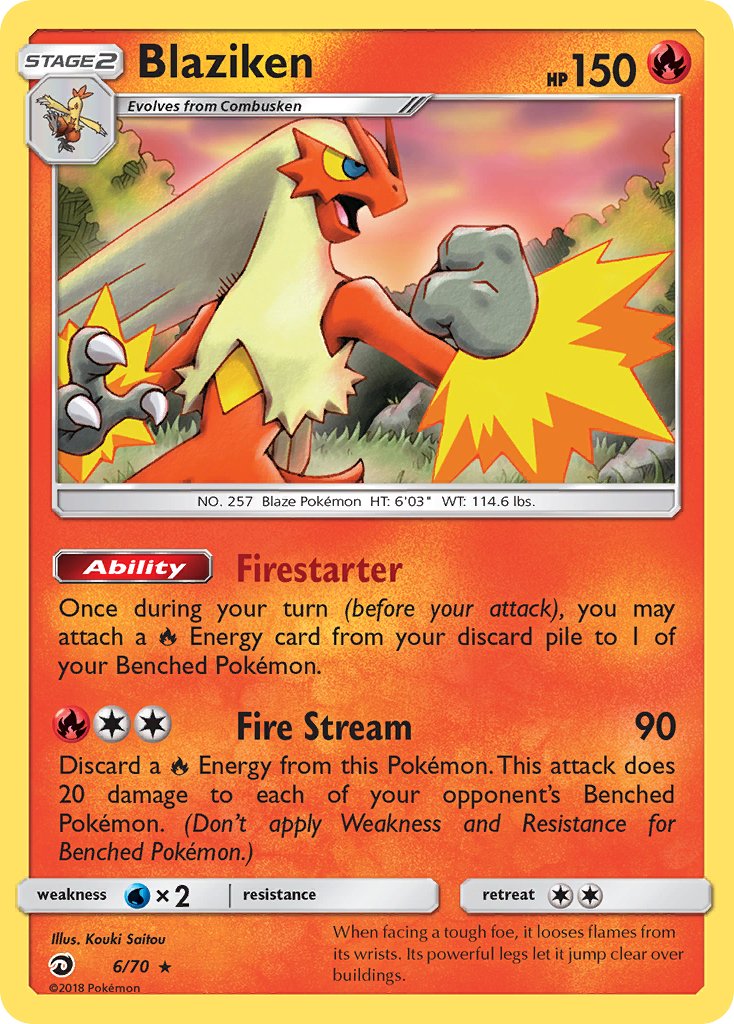 Blaziken (6/70) [Sun & Moon: Dragon Majesty] - Dark Crystal Cards