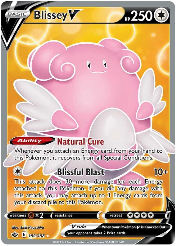 Blissey V (182/198) [Sword & Shield: Chilling Reign] - Dark Crystal Cards