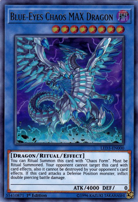 Blue - Eyes Chaos MAX Dragon [LED3 - EN000] Ultra Rare - Dark Crystal Cards