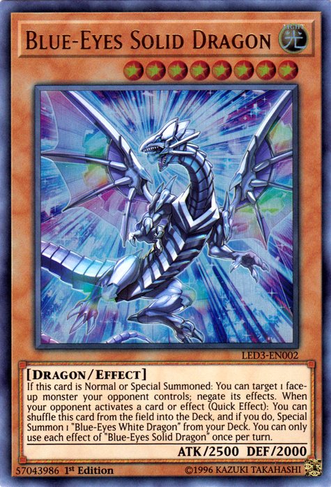 Blue - Eyes Solid Dragon [LED3 - EN002] Ultra Rare - Dark Crystal Cards