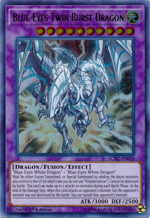 Blue - Eyes Twin Burst Dragon [LCKC - EN058] Ultra Rare - Dark Crystal Cards