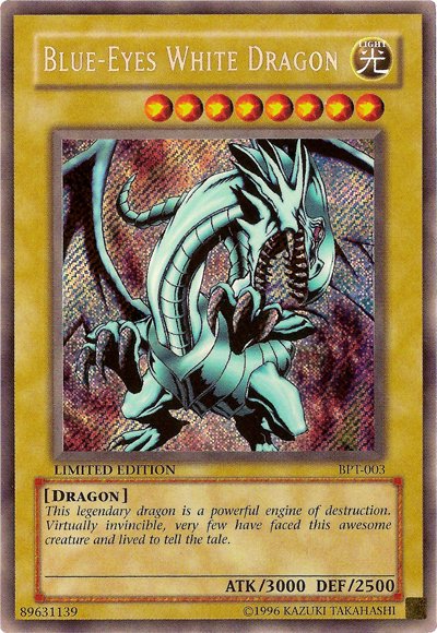 Blue - Eyes White Dragon [BPT - 003] Secret Rare - Dark Crystal Cards