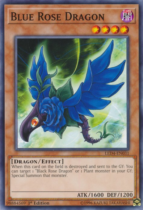 Blue Rose Dragon [LED4 - EN031] Common - Dark Crystal Cards