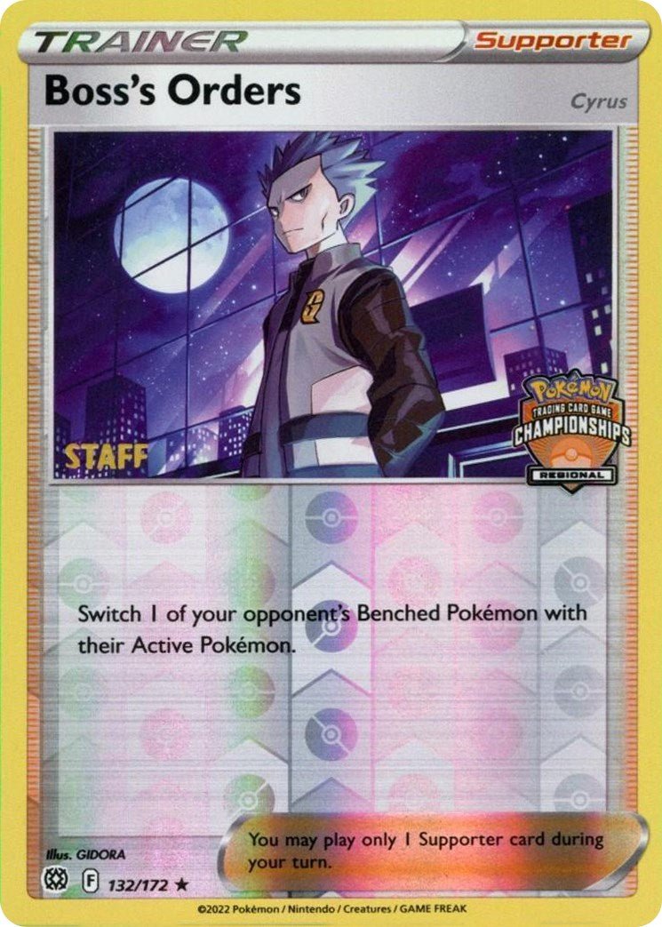 Boss's Orders (132/172) (Regional Championship Promo) (Staff) [Sword & Shield: Brilliant Stars] - Dark Crystal Cards