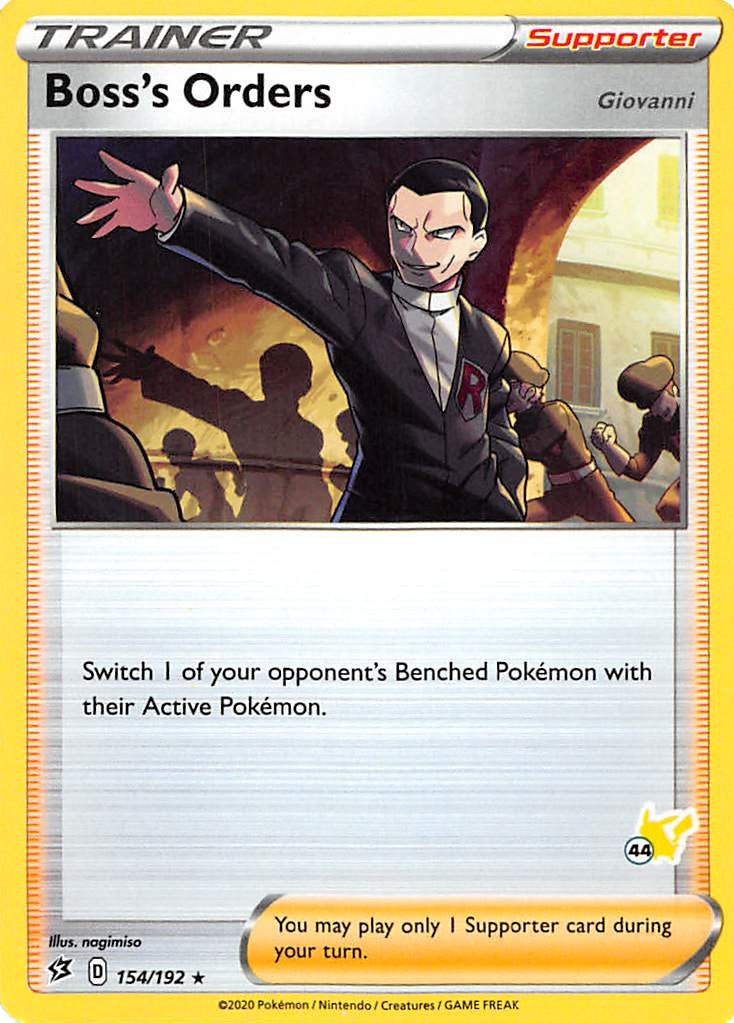 Boss's Orders (154/192) (Pikachu Stamp #44) [Battle Academy 2022] - Dark Crystal Cards