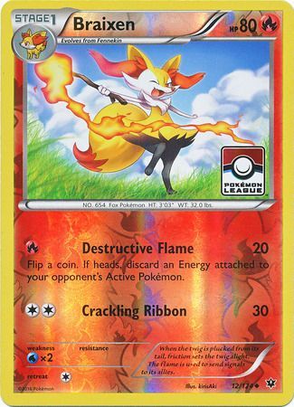 Braixen (12/124) (League Promo) [XY: Fates Collide] - Dark Crystal Cards