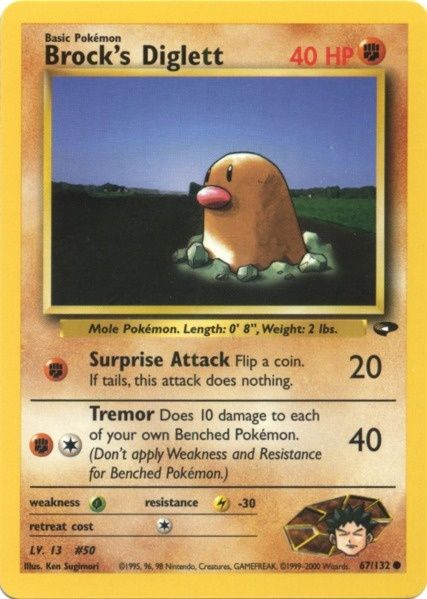 Brock's Diglett (67/132) [Gym Challenge Unlimited] - Dark Crystal Cards