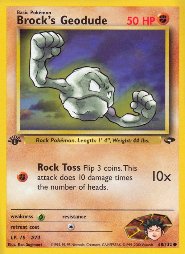 Brock's Geodude (68/132) [Gym Challenge 1st Edition] - Dark Crystal Cards