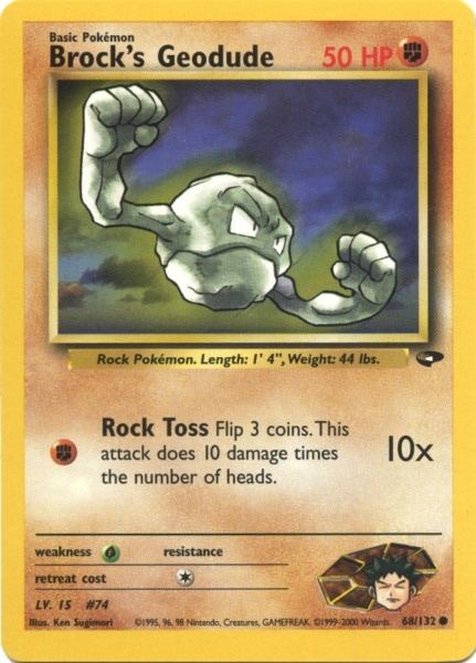 Brock's Geodude (68/132) [Gym Challenge Unlimited] - Dark Crystal Cards